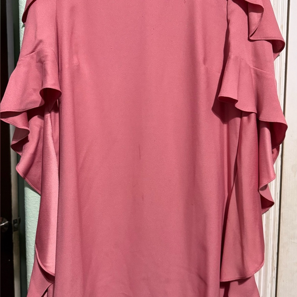 Pink Ruffle Sleeve Dress